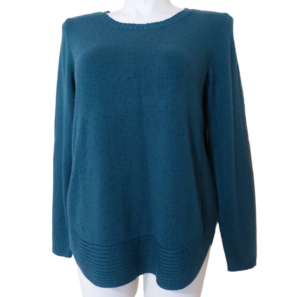 Lane Bryant Plus Size 14/16 Round Hem Thick Knit Ribbed Sweater Blouse